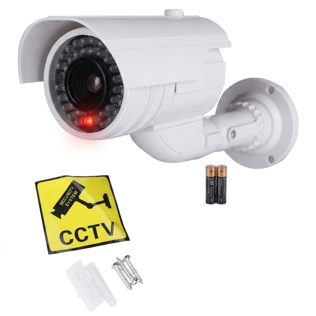 Telecamera Finta LED Dealix | Simulatore di Sicurezza per Interni ed Esterni – Design Realistico con LED Lampeggiante