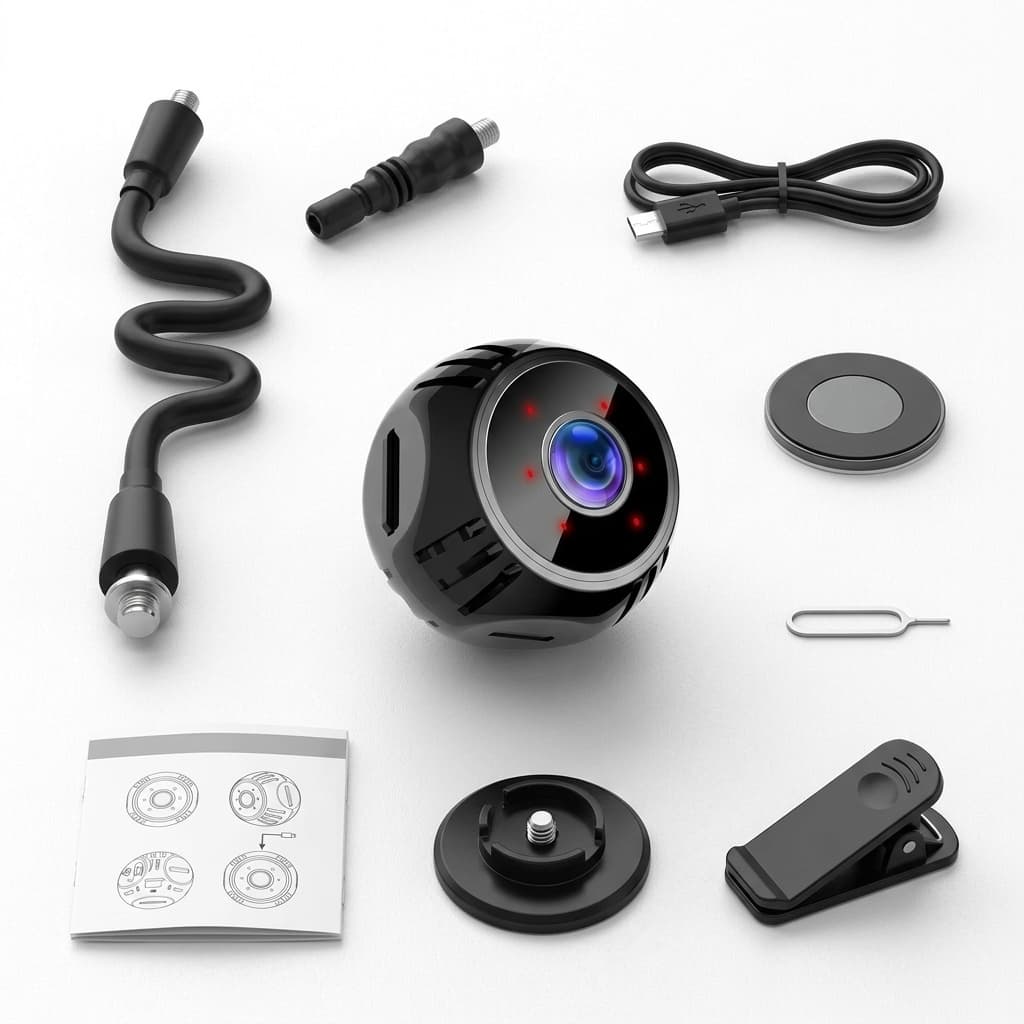 Telecamera WiFi Mini HD 1080P – Microcamera Nascosta con Visione Notturna, Rilevamento Movimento e Connessione App | Sorveglianza Wireless per Casa, Ufficio e Auto - foto 1