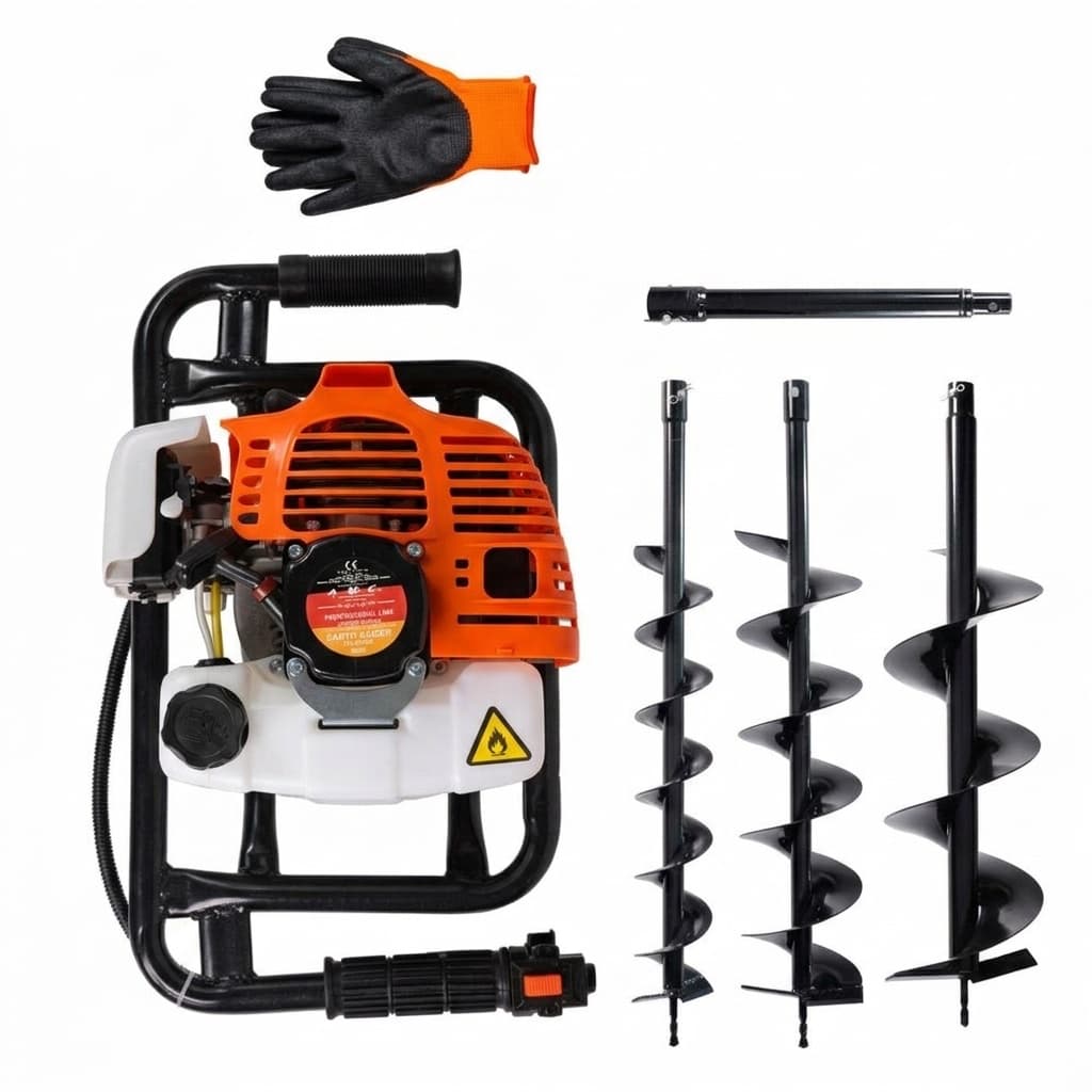 Trivella a scoppio 52cc 2 tempi 3 punte da 100 150 200 mm e prolunga in omaggio