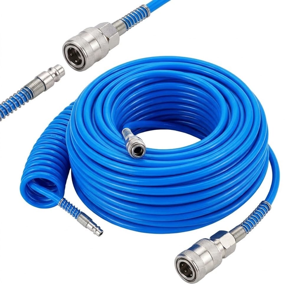 Tubo Aria Compressa 20 Metri Flessibile per Compressore Attacco Rapido