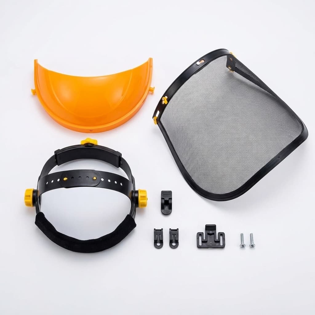 Contenuto confezione Visiera A Rete Regolabile Maschera Protettiva Per Decespugliatore