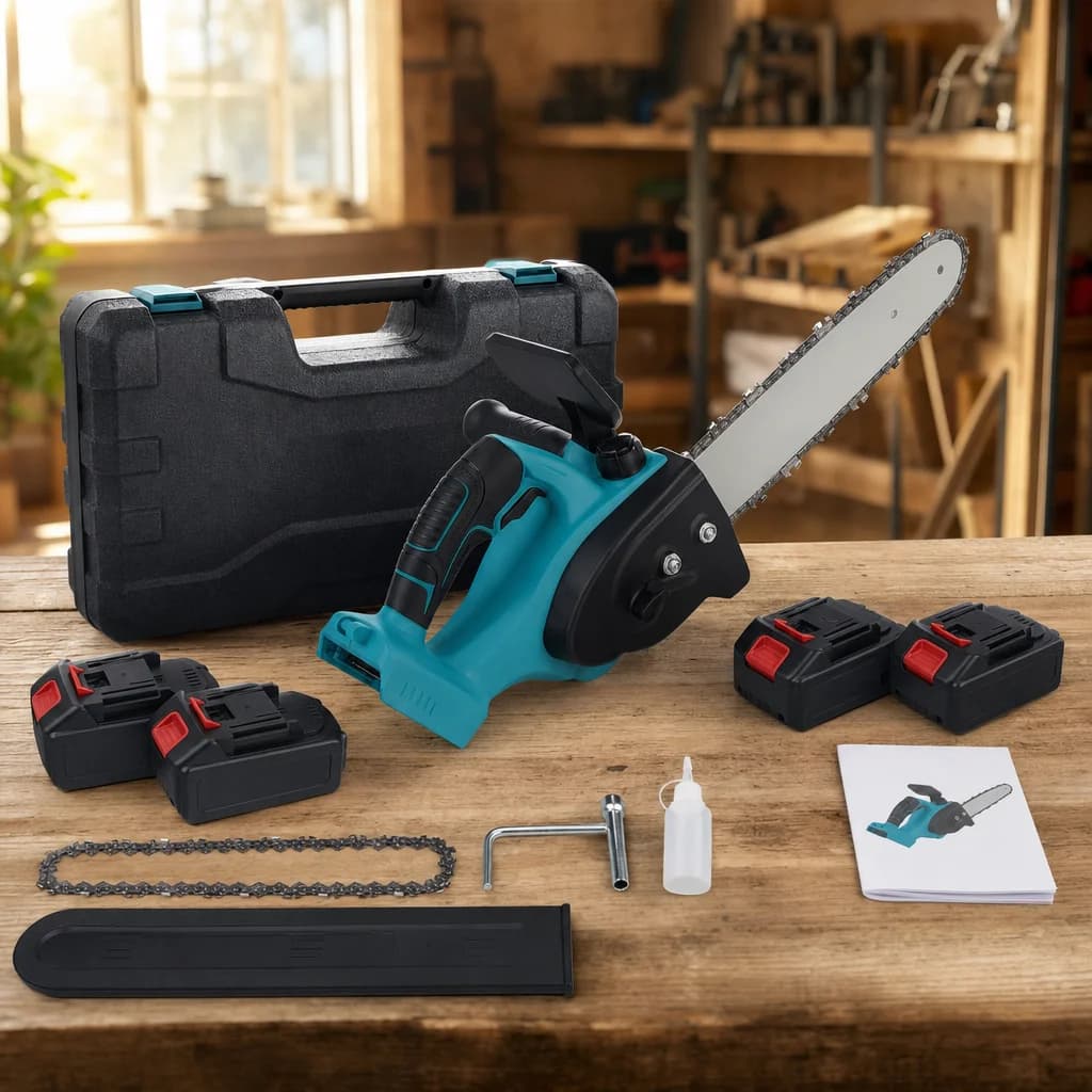 Motosega a Batteria 48V – Lama da 12” (30 cm) | Motore 800W | Batteria al Litio 4.0Ah | Taglio Rapido e Preciso per Potatura e Legna - foto 2